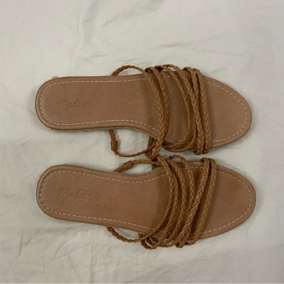 Madewell The Kathryn Espadrille Slide Sandal Braided Leather Tan Size 8.5 - Picture 4 of 13